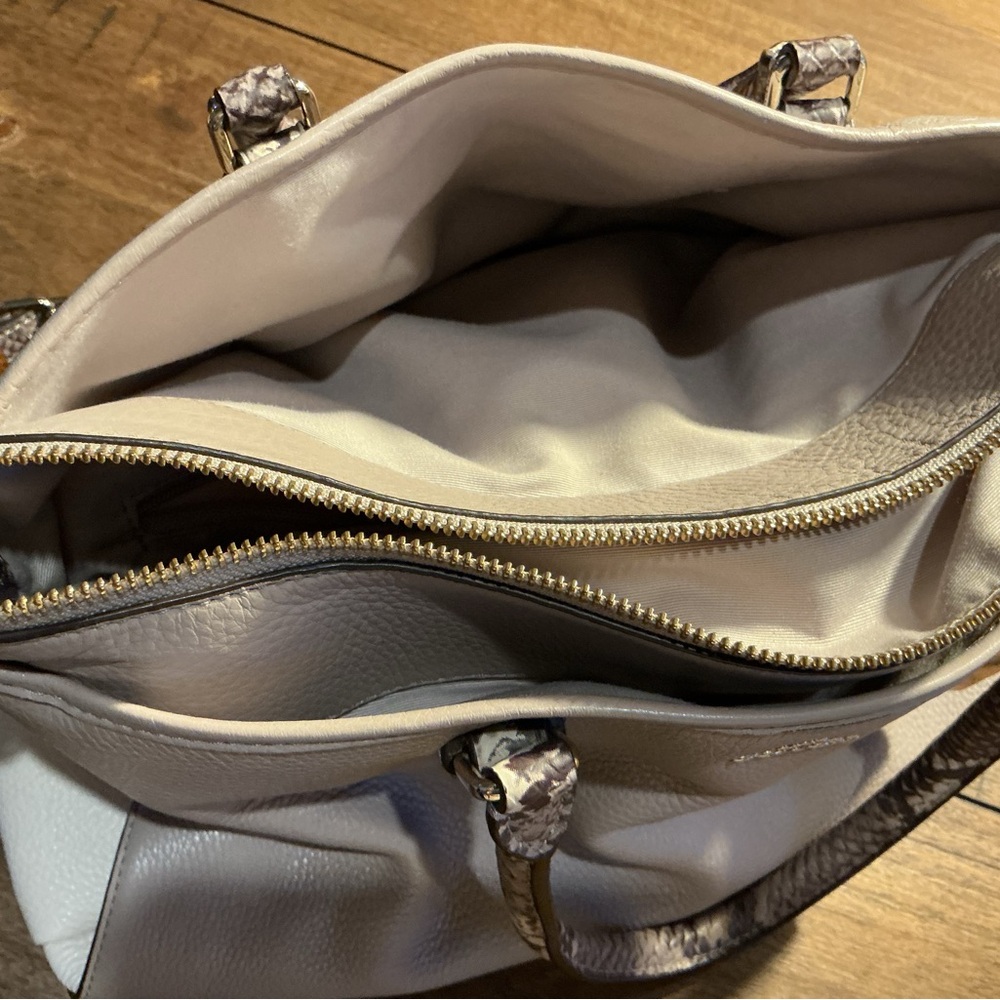 COACH Morgan Color Block Pebble Leather w/Exotic Embossed Trim Satchel/Crossbody - Picture 11 of 12